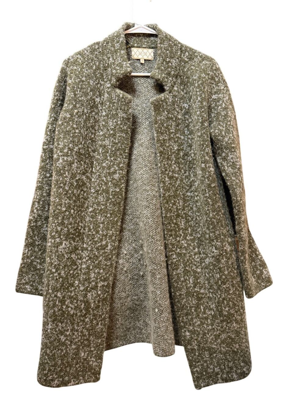 Mia Mai Made in Italy Wool Blend Long Cardigan - Green - Size Small